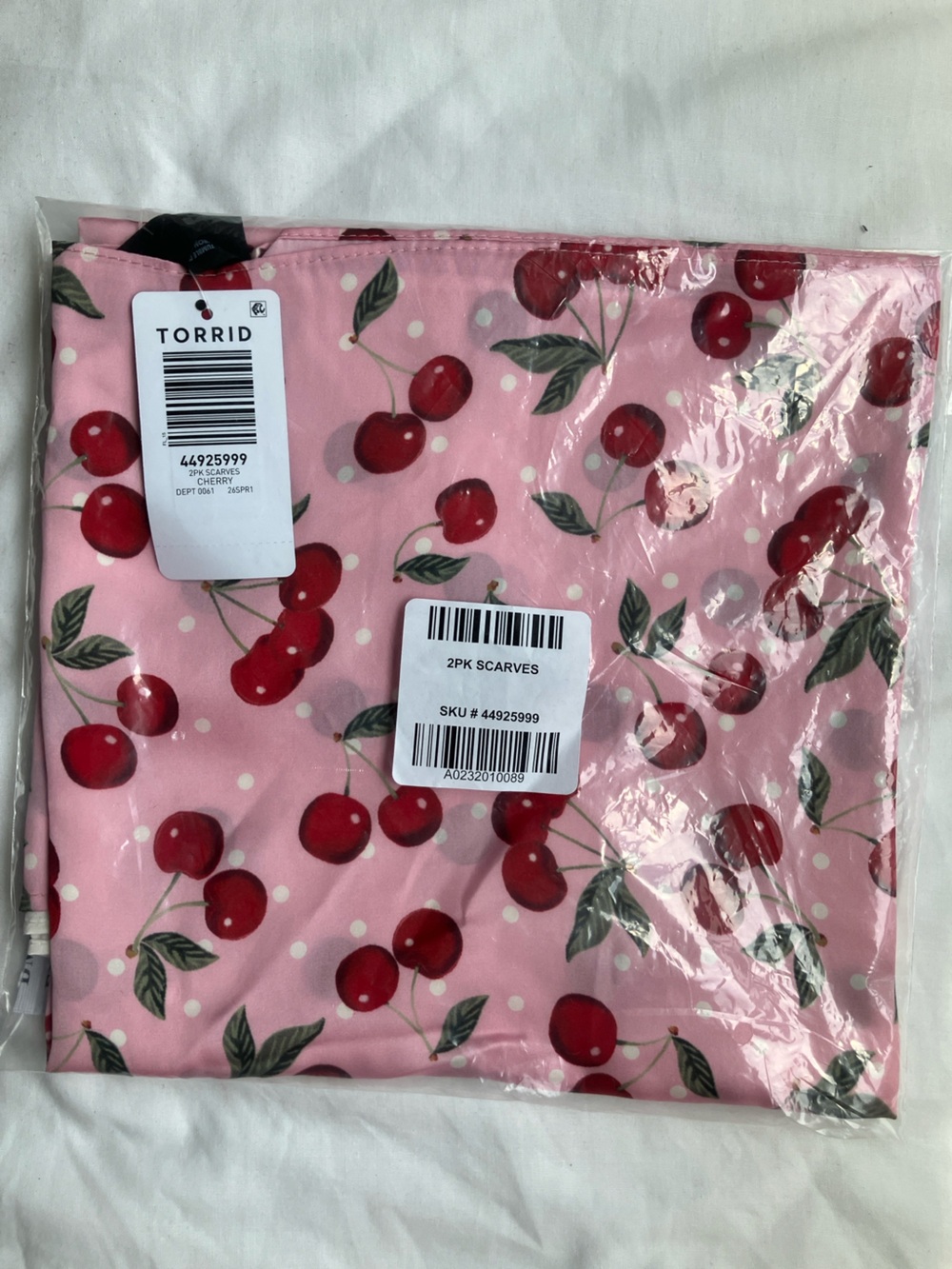 🍒 Torrid Retro Chic Cherry & Polka Dot 2-Pack Scarf Set – Discontinued – NWT 🍒